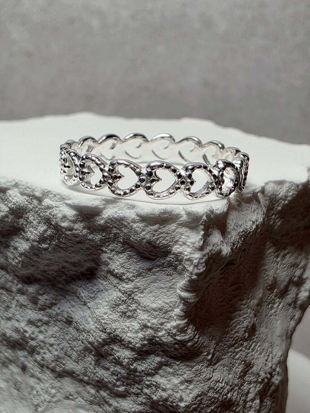 S7 Heart Eternity Band 925 Sterling Silver